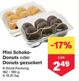 MPreis Mini Schoko- Donuts oder Donuts gezuckert Angebot