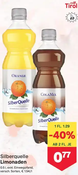 MPreis Silberquelle Limonaden Angebot