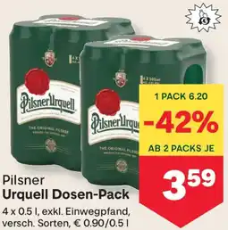 MPreis Pilsner Urquell Dosen-Pack Angebot