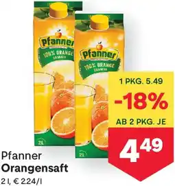 MPreis Pfanner Orangensaft Angebot