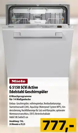 Cosmos Miele g 5150 scvi active edelstahl geschirrspüler Angebot