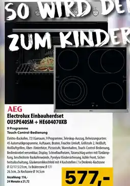 Cosmos Aeg electrolux einbauherdset ou5pe40sm he604070xb Angebot