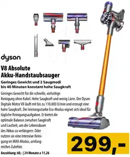 Cosmos dyson V8 Absolute Akku Handstaubsauger Angebot