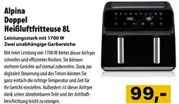 Cosmos Alpina Doppel Heißluftfritteuse Angebot
