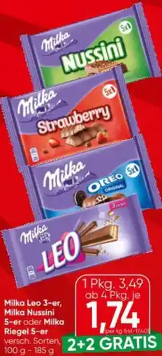 Eurospar Milka leo 3 er milka nussini 5 er milka riegel 5 er Angebot
