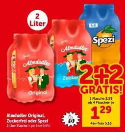 Interspar Almdudler Original, Zuckerfrei oder Spezi Angebot