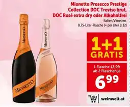 Interspar Mionetto Prosecco Prestige Collection DOC Treviso brut, DOC Rosé extra dry oder Alkoholfrei Angebot