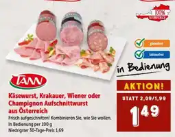Interspar Käsewurst, Krakauer, Wiener oder Champignon Aufschnittwurst aus Österreich Angebot