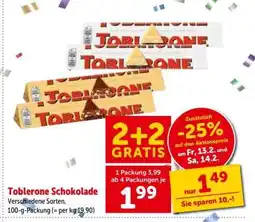 Interspar TOBLERONE SCHOKOLADE Angebot