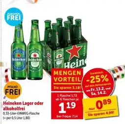 Interspar Heineken Lager oder alkoholfrei Angebot