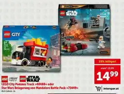 Interspar LEGO City Pommes Truck 60488 oder Star Wars Belagerung von Mandalore Battle Pack 75449 Angebot
