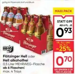 Maximarkt Flötzinger Hell oder Hell alkoholfrei Angebot