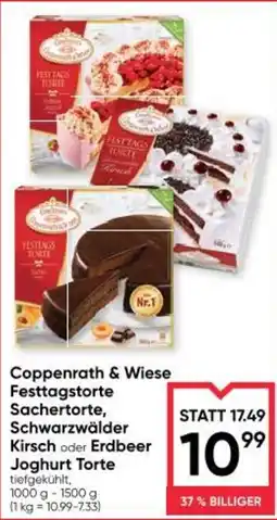 Maximarkt Coppenrath & Wiese Festtagstorte Sachertorte, Schwarzwälder Kirsch oder Erdbeer Joghurt Torte Angebot
