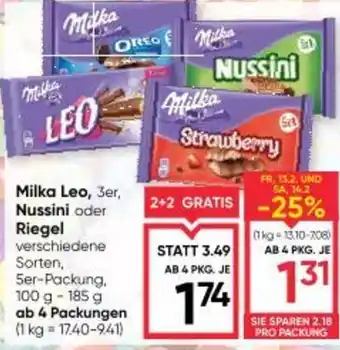 Milka Leo, Nussini oder Riegel