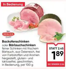 Maximarkt Backofenschinken oder Bärlauchschinken Angebot