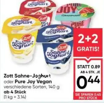 Maximarkt Zott Sahne-Joghurt oder Pure Joy Vegan Angebot
