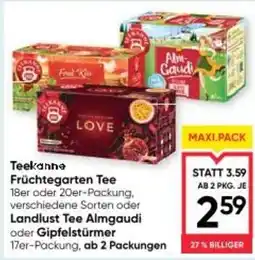 Maximarkt Teekanne Früchtegarten Tee oder Landlust Tee Almgaudi oder Gipfelstürmer Angebot