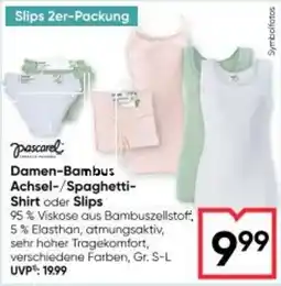 Maximarkt Damen-Bambus Achsel-/Spaghetti- Shirt oder Slips Angebot