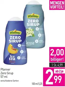 Sutterlüty Pfanner Zero Sirup Angebot