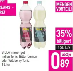 Sutterlüty Billa immer gut indian tonic, bitter lemon oder wildberry tonic Angebot