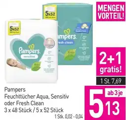 Sutterlüty Pampers Feuchttücher Aqua, Sensitiv oder Fresh Clean Angebot