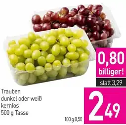 Sutterlüty Trauben dunkel oder weiß kernlos Angebot