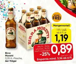 Spar Birra Moretti Angebot