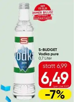 Spar S-BUDGET Vodka pure Angebot