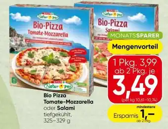 Bio Pizza Tomate-Mozzarella oder Salami
