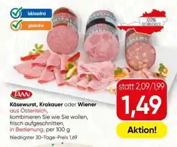 Spar Käsewurst, Krakauer oder Wiener Angebot
