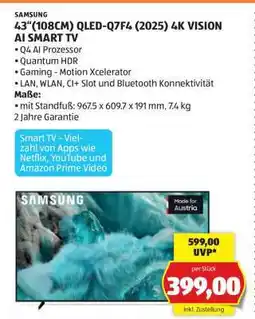 Hofer 43“(108CM) QLED-Q7F4 (2025) 4K VISION AI SMART TV Angebot