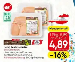 Spar Hendl Keulenschnitzel Angebot