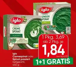 Spar iglo Cremespinat oder Spinat passiert Angebot