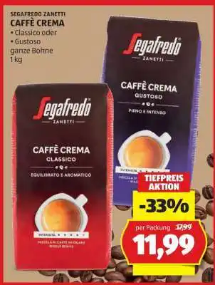 Hofer SEGAFREDO ZANETTI CAFFÈ CREMA Angebot