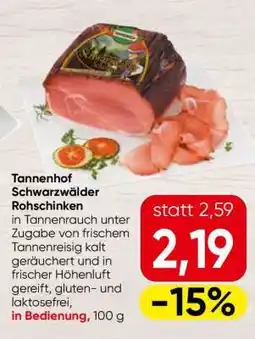 Spar Tannenhof Schwarzwälder Rohschinken Angebot