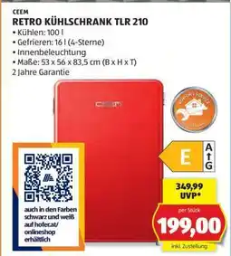 Hofer RETRO KÜHLSCHRANK TLR 210 Angebot
