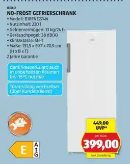 Hofer NO-FROST GEFRIERSCHRANK Angebot