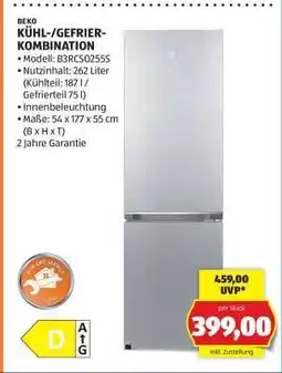 Hofer BEKO KÜHL-/GEFRIER-KOMBINATION Angebot