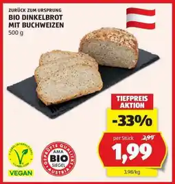 Hofer BIO DINKELBROT MIT BUCHWEIZEN Angebot