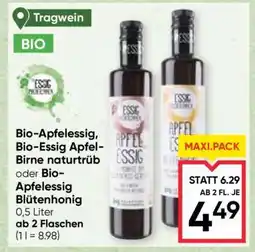 Maximarkt Bio-Apfelessig, Bio-Essig Apfel-Birne naturtrüb oder Bio-Apfelessig Blütenhonig Angebot