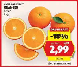 Hofer Orangen Angebot