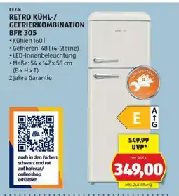 Hofer RETRO KÜHL-/GEFRIERKOMBINATION BFR 305 Angebot