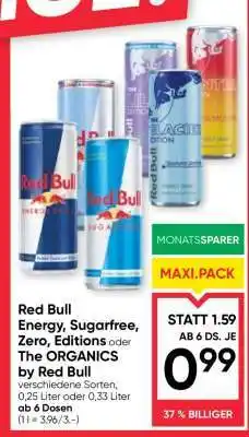 Maximarkt Red Bull Energy, Sugarfree, Zero, Editions oder The ORGANICS by Red Bull Angebot