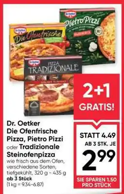 Maximarkt Dr. Oetker Die Ofenfrische Pizza, Pietro Pizzi oder Tradizionale Steinofenpizza Angebot