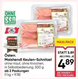 Maximarkt Österr. Maishendl Keulen-Schnitzel Angebot