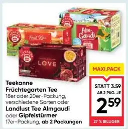 Maximarkt Teekanne Früchtgarten Tee oder Landlust Tee Almgaudi oder Gipfelstürmer Angebot