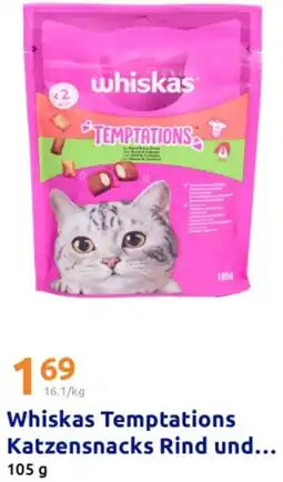 Action Whiskas Temptations Katzensnacks Rind und... Angebot