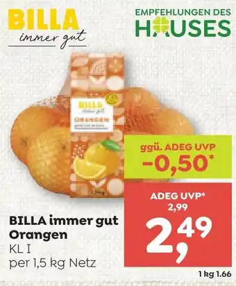 ADEG BILLA immer gut Orangen Angebot