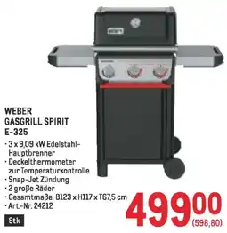 Metro Weber gasgrill spirit e-325 Angebot