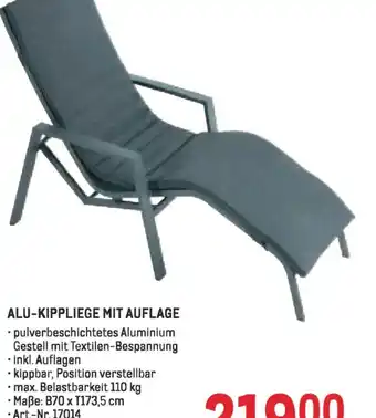 Alu kippliege mit auflage
